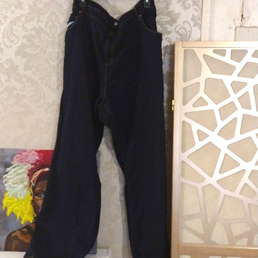 Woman Within Wide Leg Jeans 34W Tall
